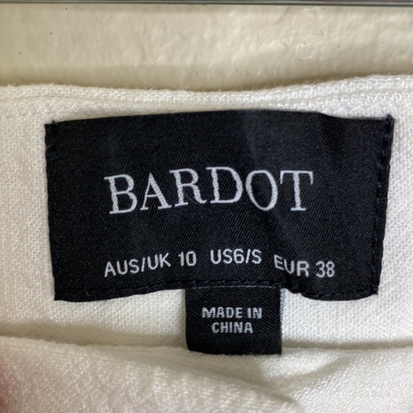 Bardot pin tuck pant slacks ivory lined Sz US 6 - Picture 2 of 8